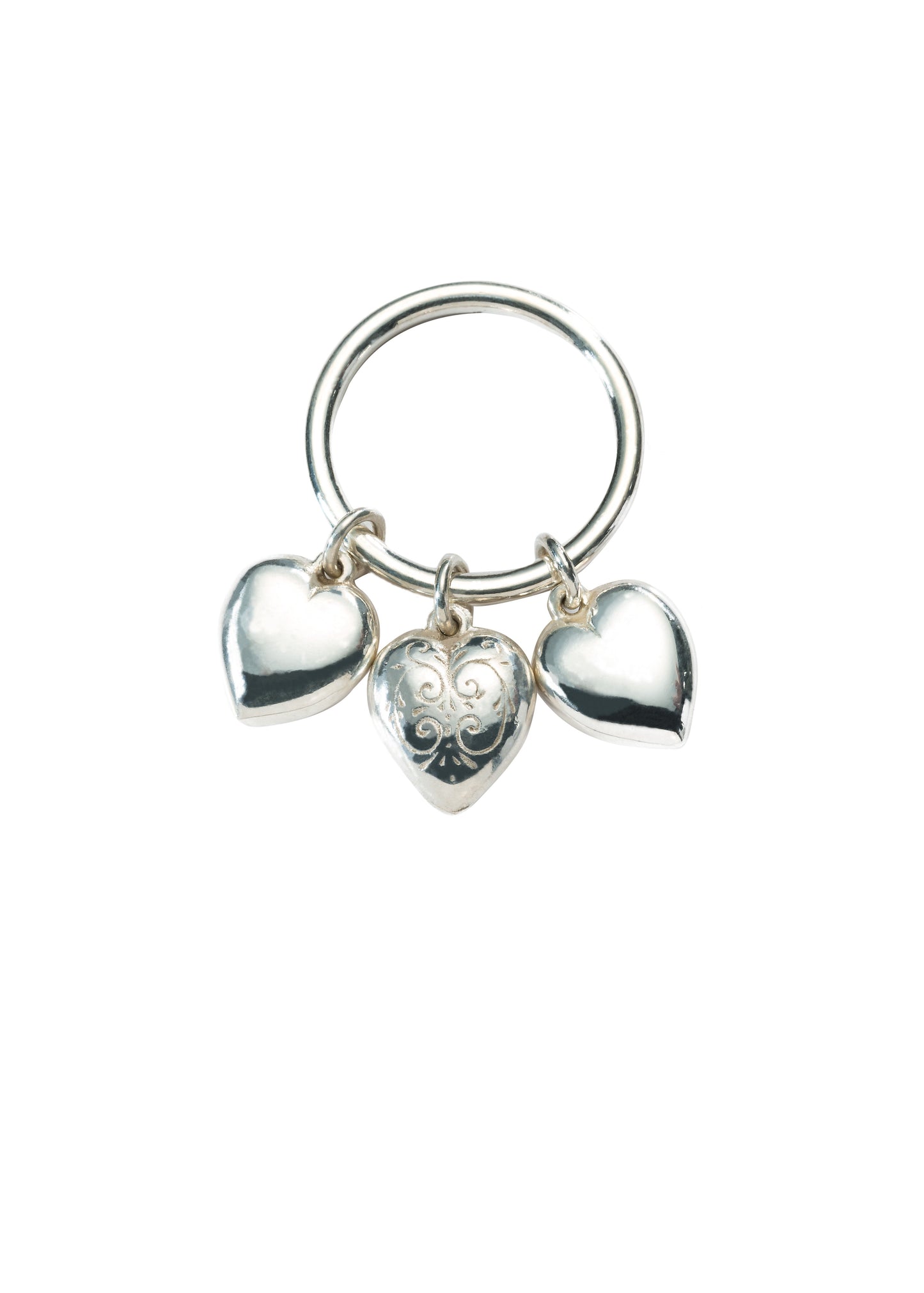 Silver 3 hearts Ring