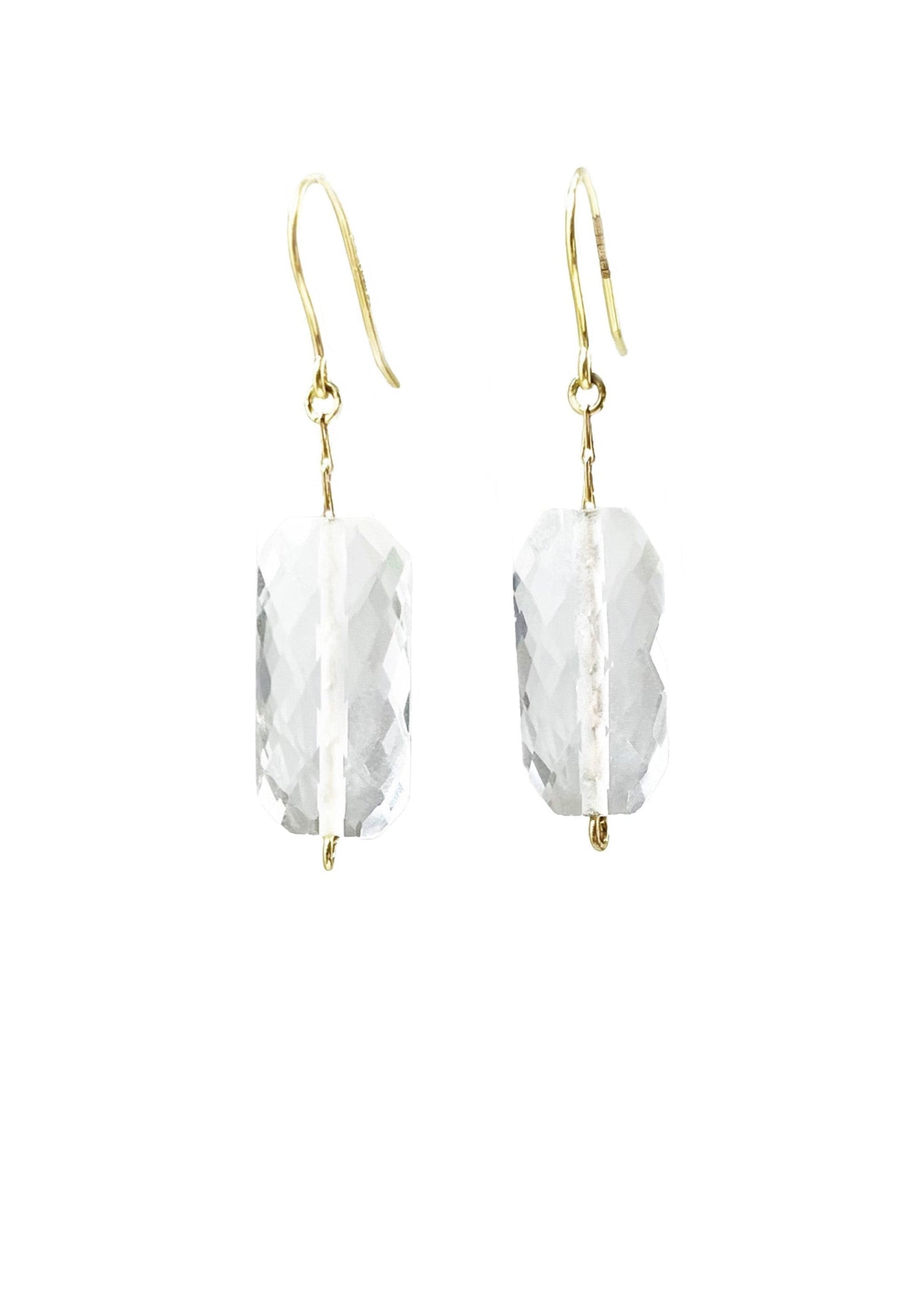 9ct Gold Large Rectangle Earrings