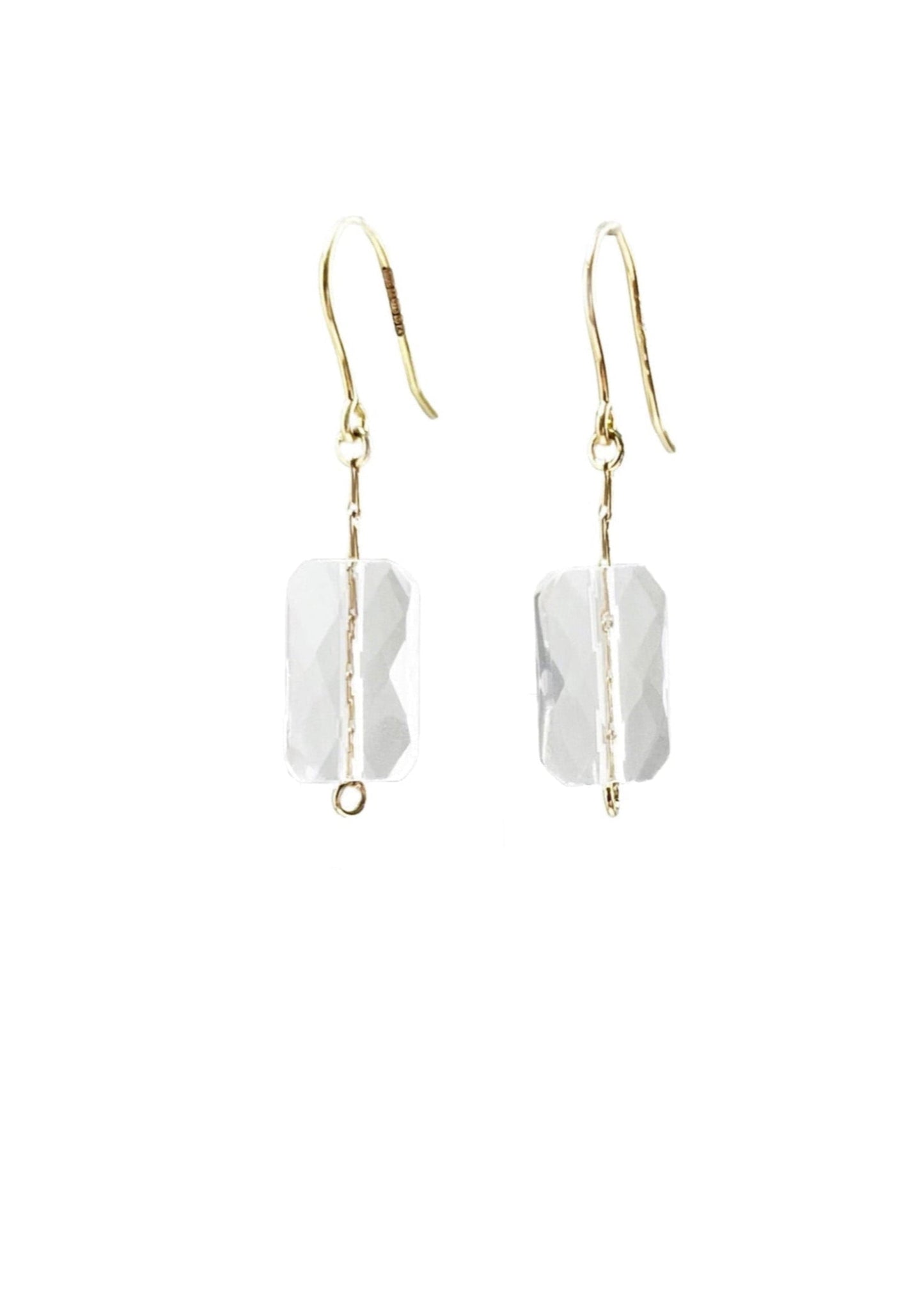 9ct Gold Small Rectangle Earrings