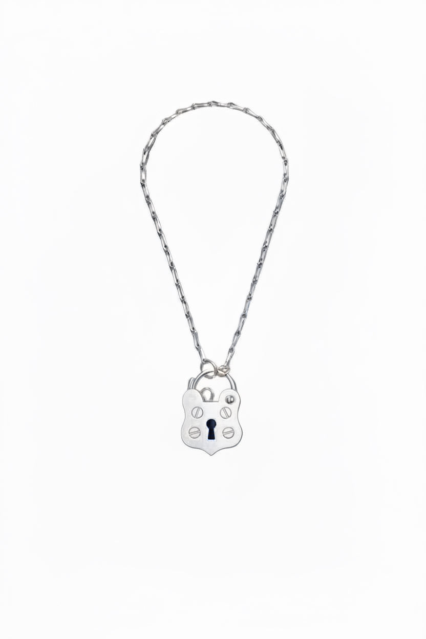 Silver Shield Padlock Bracelet