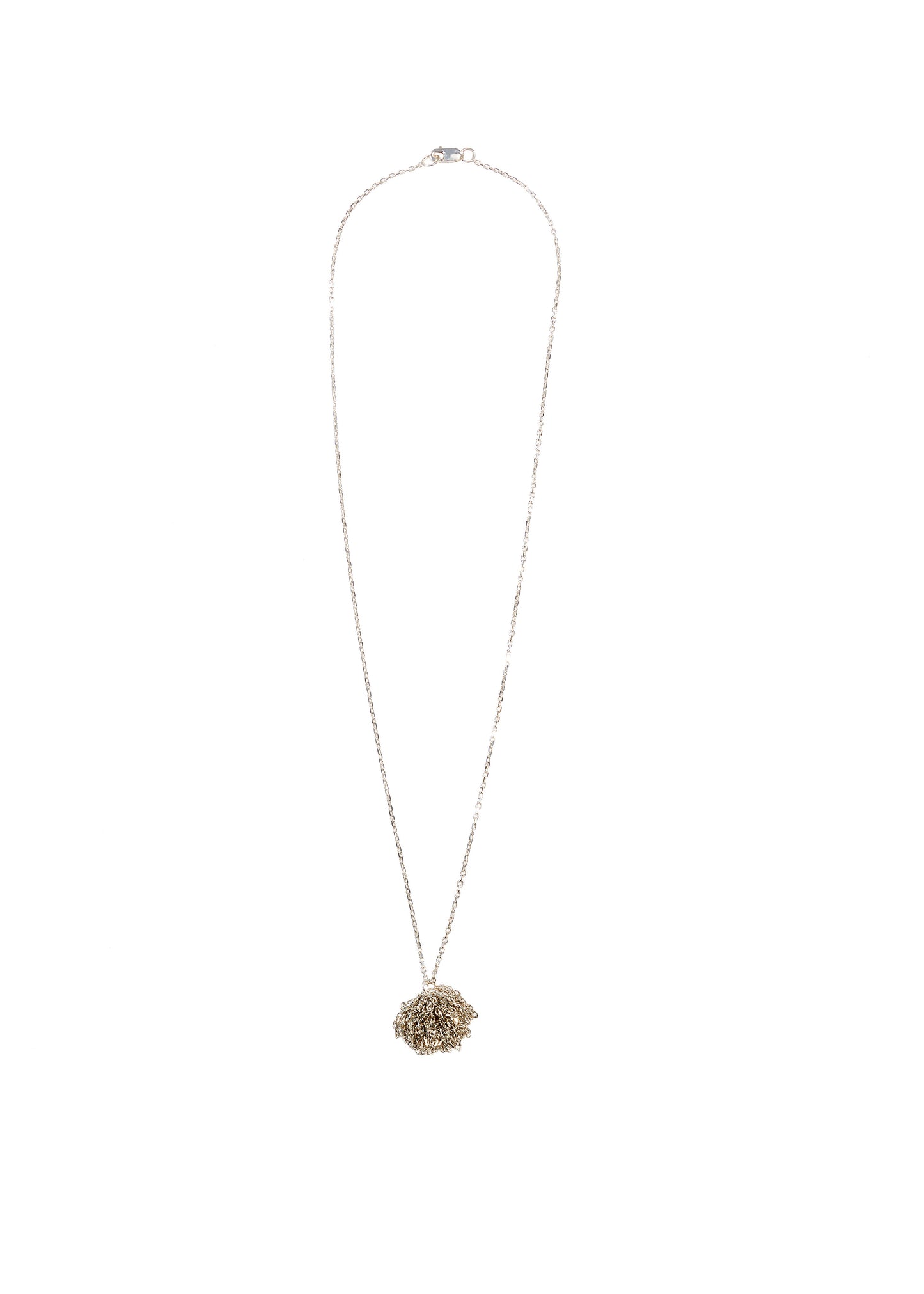 Silver Pom Pom Necklace