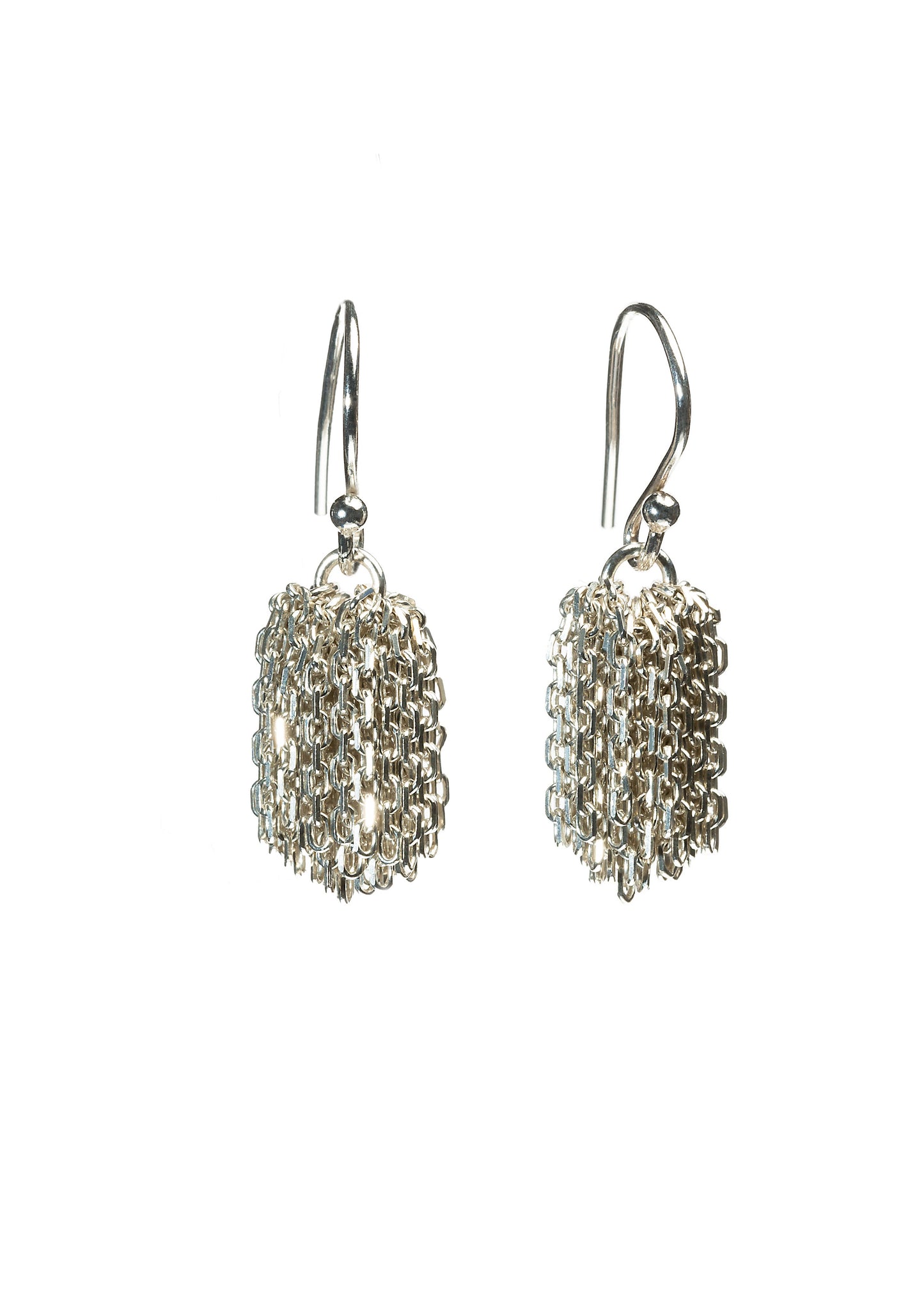 Silver Pom Pom Earrings