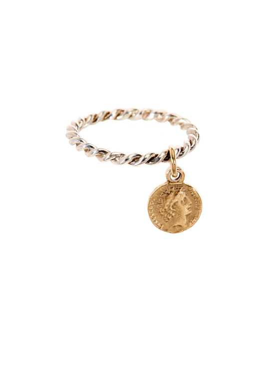 Silver With 9ct Gold  Helios Ring