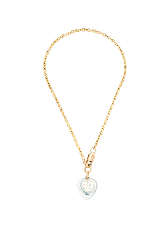 9ct Gold Bracelet With Silver Heart